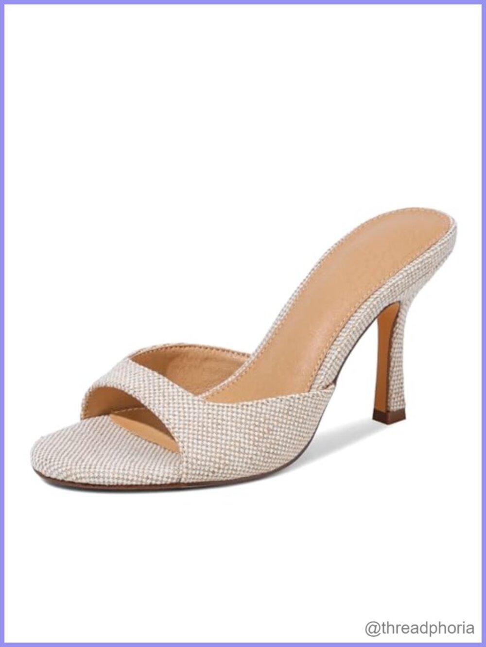 Raffia Open Toe Stiletto Heeled Sandals Slip On Mules for Women